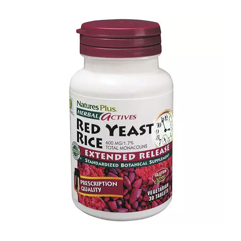 Червоний дріжджовий рис NaturesPlus Herbal Actives Red Yeast Rice 600 мг, 30 таблеток