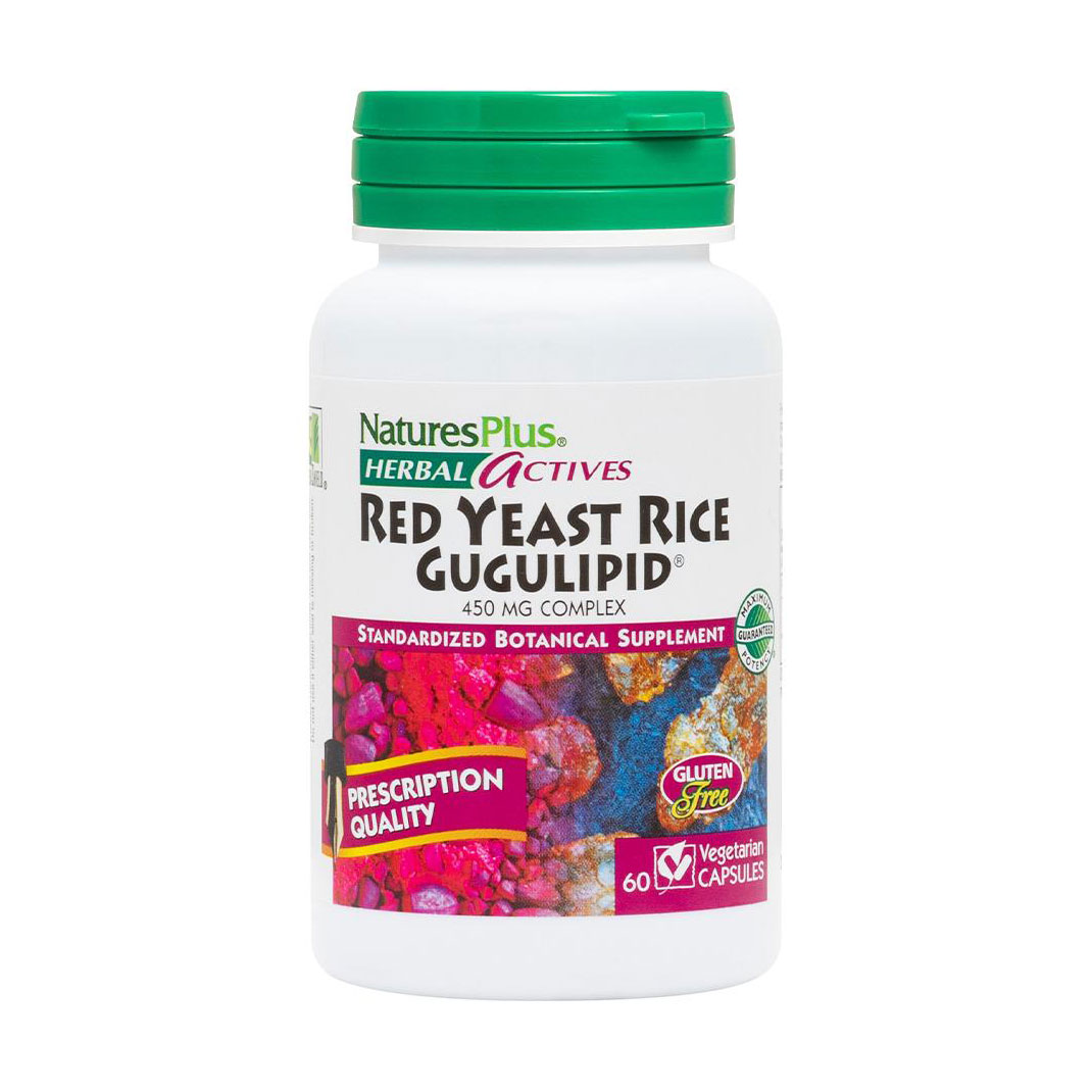 Червоний дріжджовий рис та гуггулстерони NaturesPlus Herbal Actives Red Yeast Rice Gugulipid 450 мг, 60 капсул